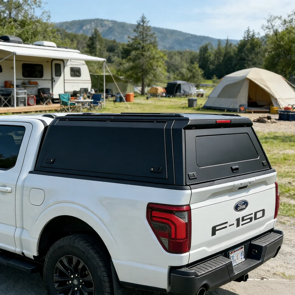 

Light Weight Aluminum Alloy Pickup Truck Camper Canopy Outdoor for F150 2015+ 5.5FT