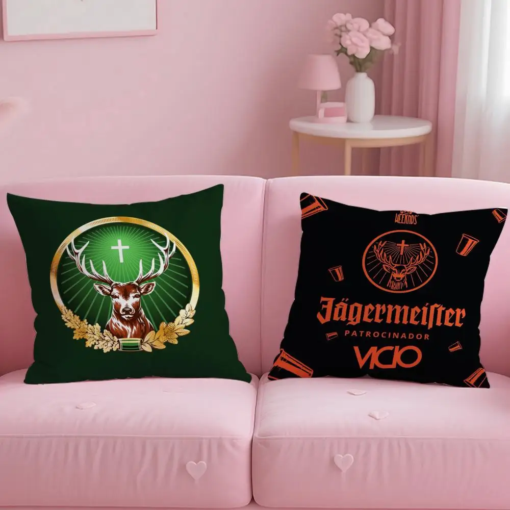 Classic Beverage Brand Jagermeister Cushion Cover Soft & Easy-Wash Pillow Case – Versatile for Couch, Bed, Travel and Office