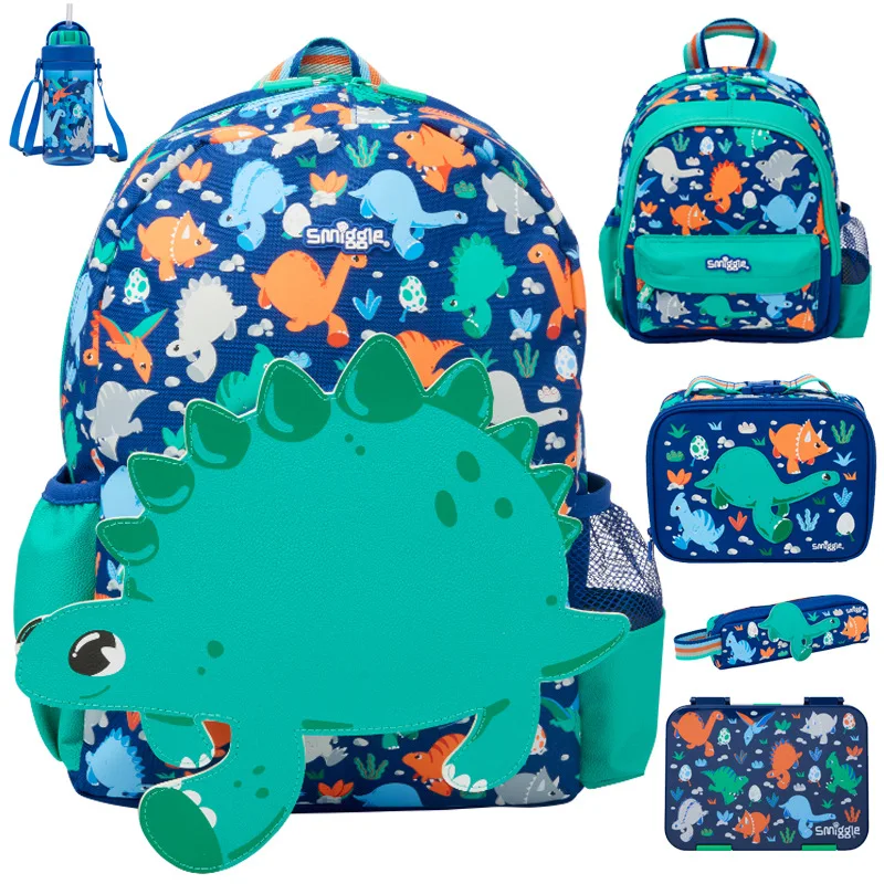 

Smiggle Backpack from Australia Genuine Dinosaur Cartoon Series School Bag Anime Student Gift with Separate Compartments