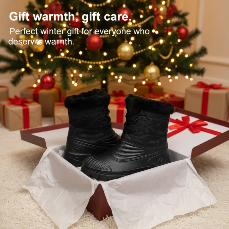 أحذية الثلوج الرجالية للشتاء الدافئ القطيفة في الهواء الطلق أحذية قطنية غير رسمية مقاس كبير نعل سميك أحذية عالية الجودة أحذية جوكر قطنية #3