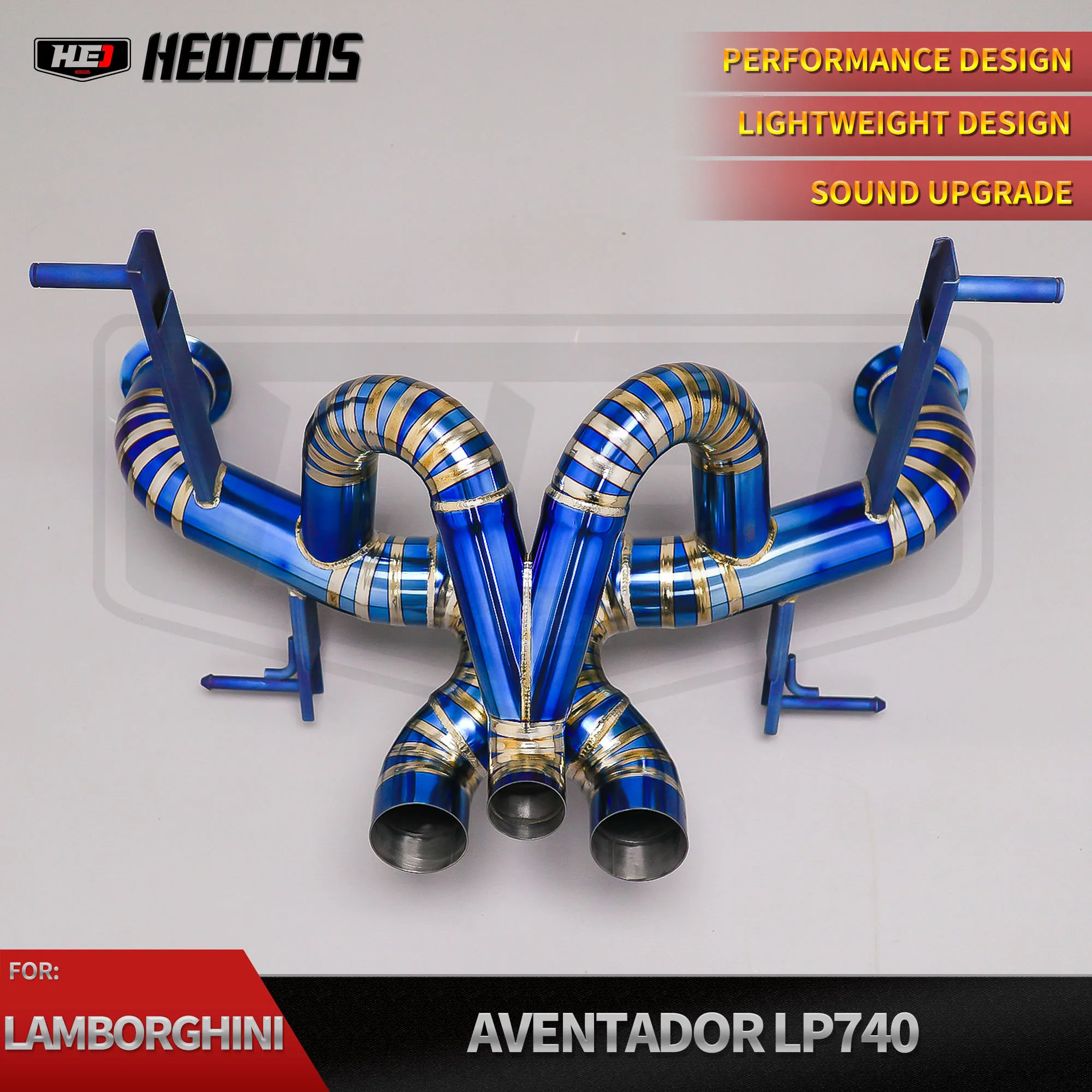 

HEO Прямая высокопроизводительная выхлопная труба для Lamborghini Aventador S LP740-4 6,5 л V12, большой диаметр трубы X + труба Y