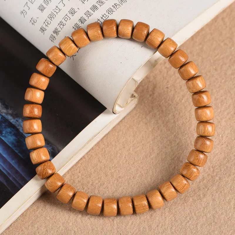 

South American Boxwood and Rosewood Tablet Beads Prayer Bracelet Meditation Wrist Mala for Playing and Collecting Gifts