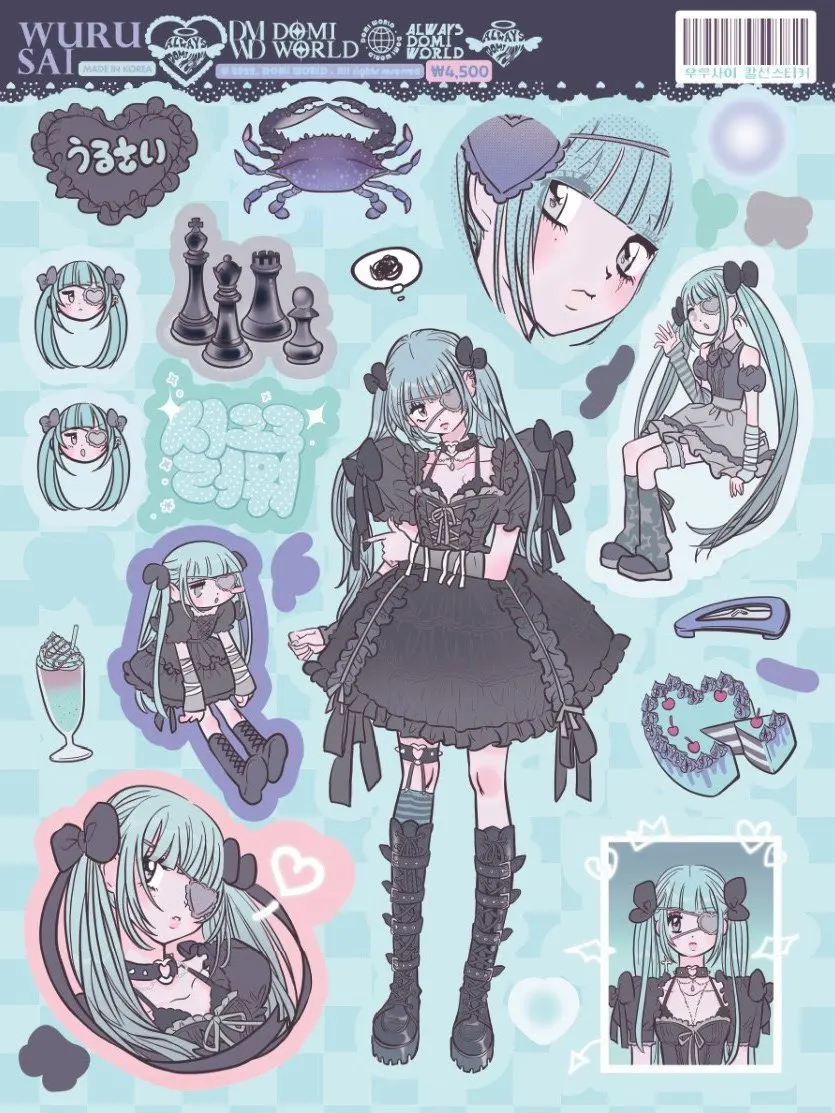 1/4 قطعة ملصقات دومي Instagram Style Spicy Girl شخصية فتاة ملصقات Instagram عالية المظهر عناصر شعبية لوحة جو كبيرة