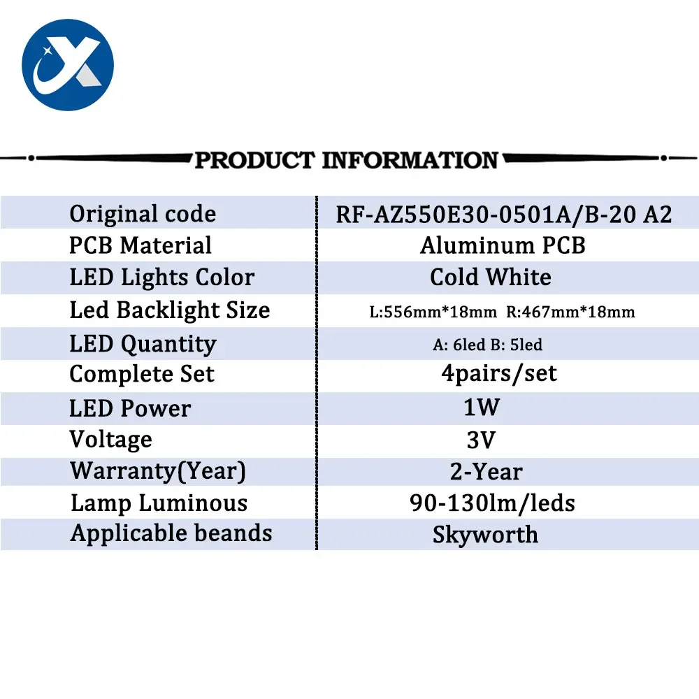 LED TV Backlight Strip LC550EGJ AZ550E30 55LJ540V 55U5A 55UJ6200-UA 55LJ620V 55UJ620 55UJ6000 55L3750VM 55E388G 55M9 55UJ6300