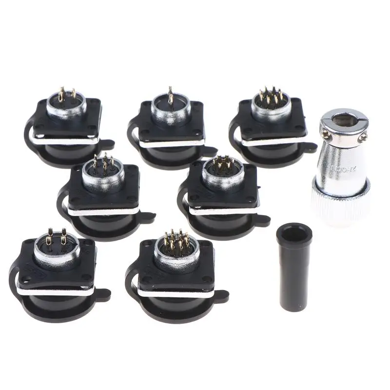 Aviation Connector Set With Metal Shell And Multiple Pins For Industrial Wiring DIY Electronic Projects Audio Equipment Use