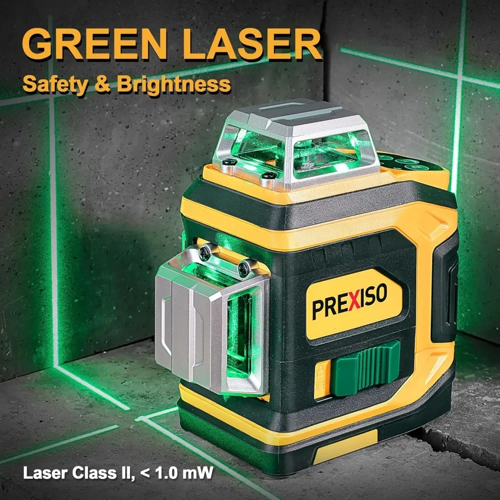 Rechargeable 360° Self Leveling Green Laser Level with Tripod, Magnetic Base, Glasses - for Construction, Tile, Home Renovation