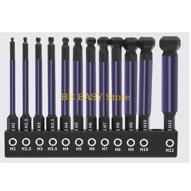 E28F Ball End Hexagonals Bit schroevendraaierkop met 1/4inch dubbele kopzekel set