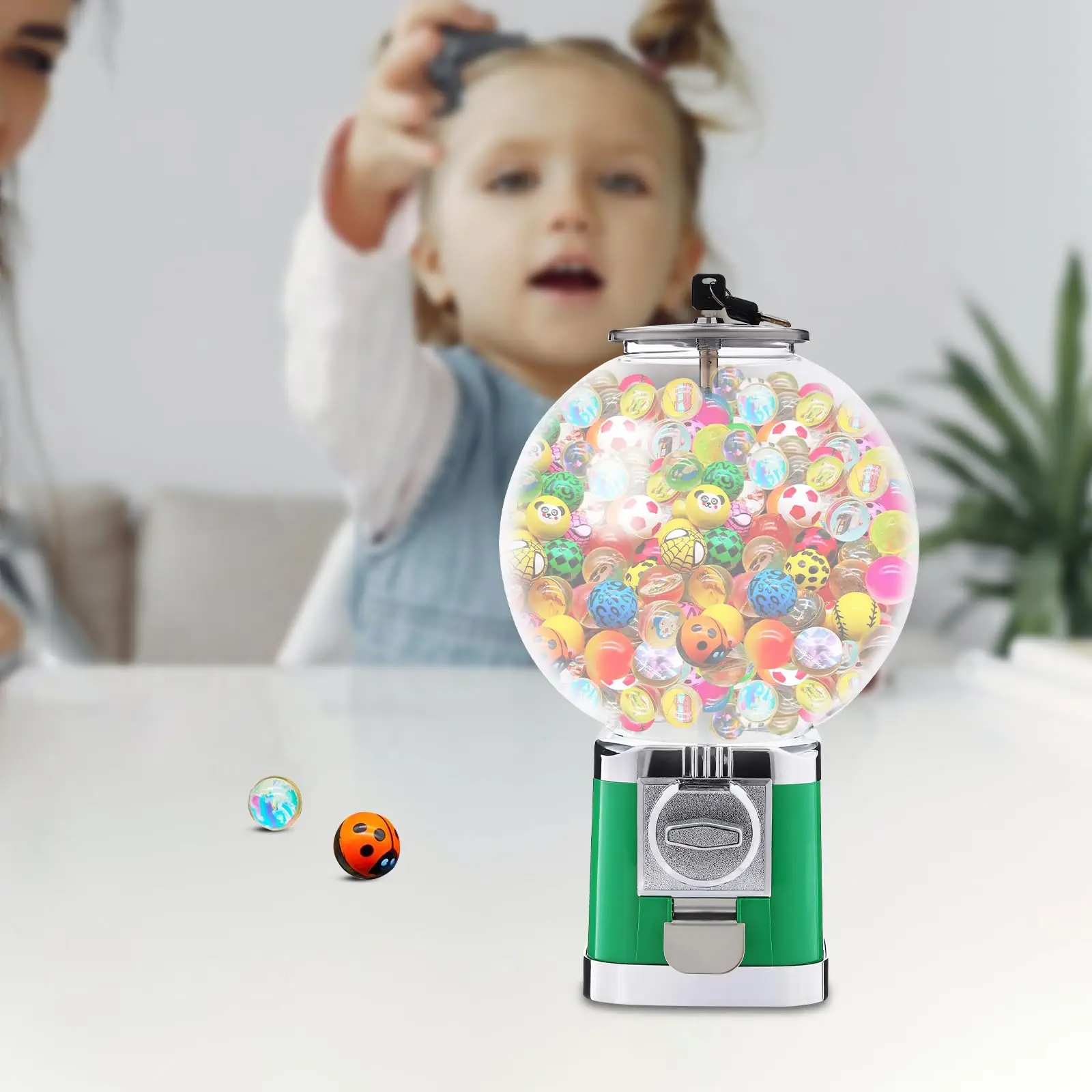 Bubble Gumball Machine, Candy Dispenser for 0.62 Inch Bubble Gum Balls and More, Vintage-Style Bubble Gum Candy Dispenser, Twiste