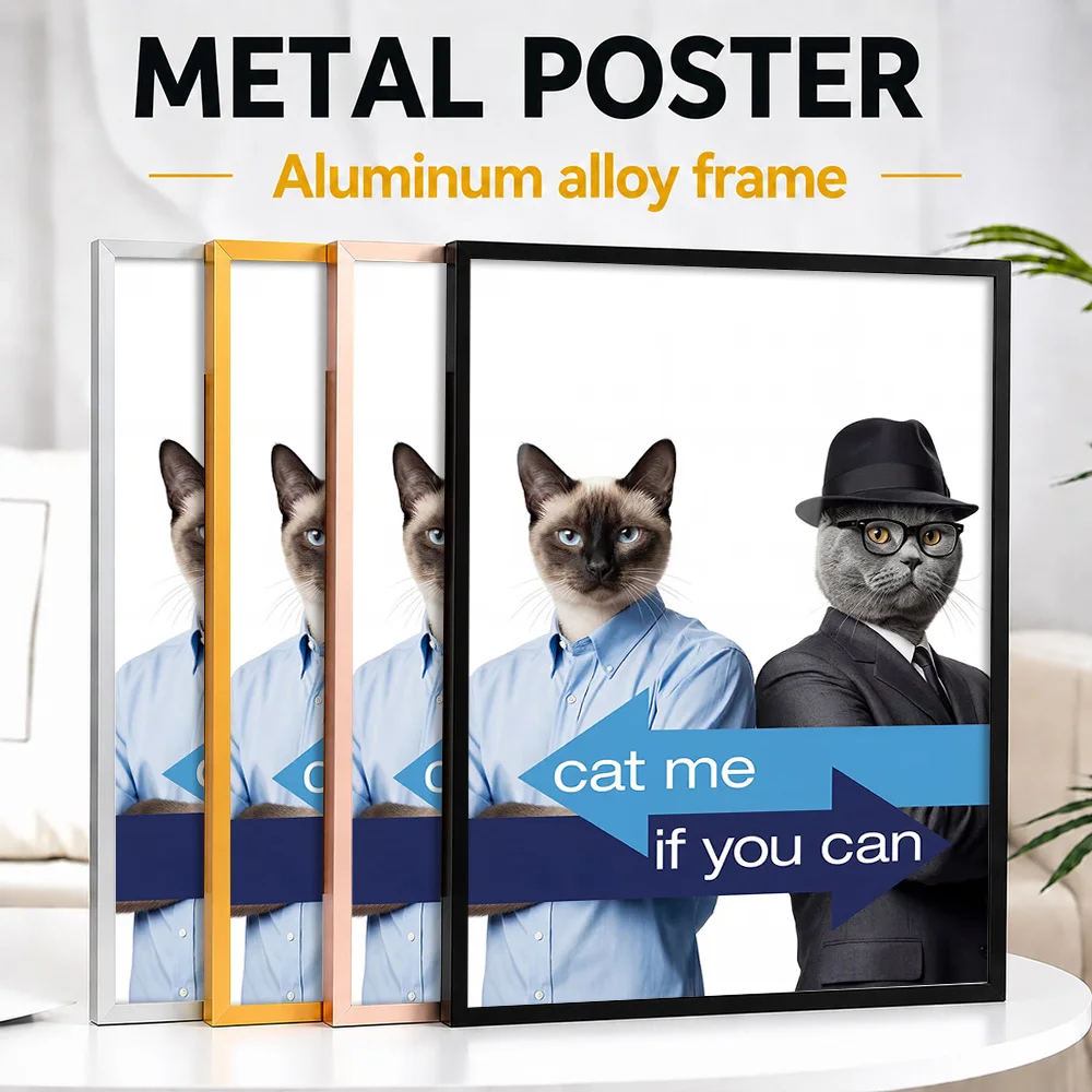 Catch Me If You Can Cat Parody Movie Framed Metal Print Customized Screen Tribute Wall Art Ideal For Theater Or Story Lovers