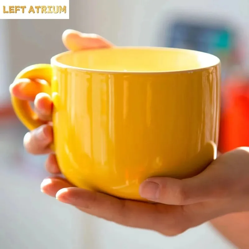 700ml Coffee Mug Ceramic Breakfast Oatmeal Milk Tea Cup Large Capacity Instant Noodles Bowl Novelty Gifts Best for Your Friends