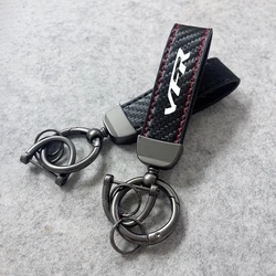For HONDA VFR 400 750 800 800F Fi/W1 VTEC 1200F 1200X Crosstourer 1200 Motorcycle Accessories Leather Motorcycle Keychain Ring