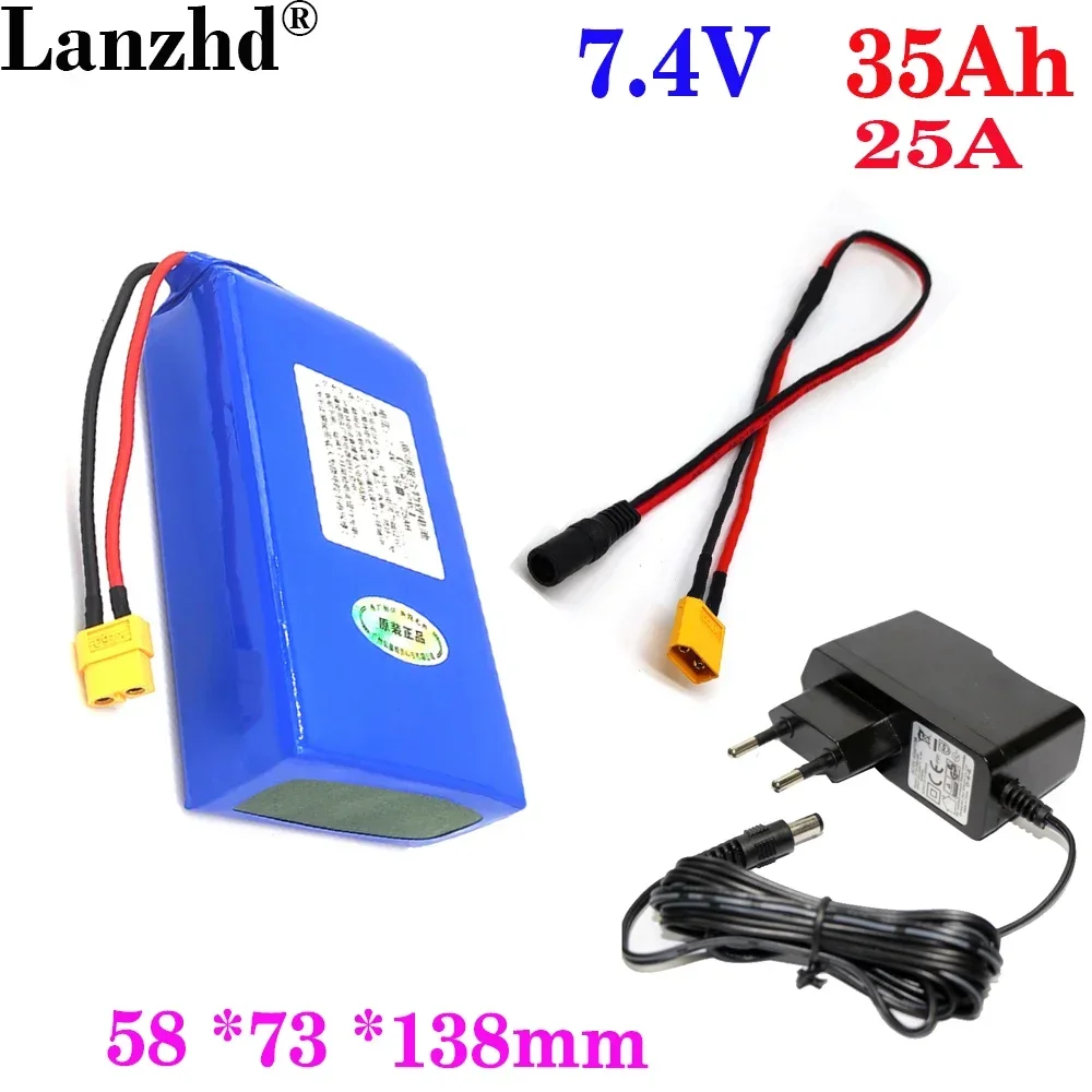 

1-10PCS 3.7V 35AH Li polymer lithium ion battery 25A Li-ion battery for tablet pc 7 inch MP5 MP4 58*73*138mm XT60 plus