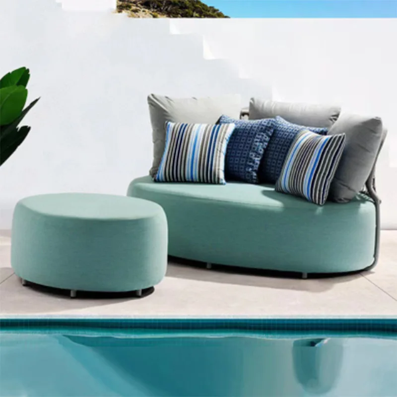 Outdoor sofa rattan villa open-air balcony leisure rattan chair hotel courtyard garden sun protection outdoor furniture