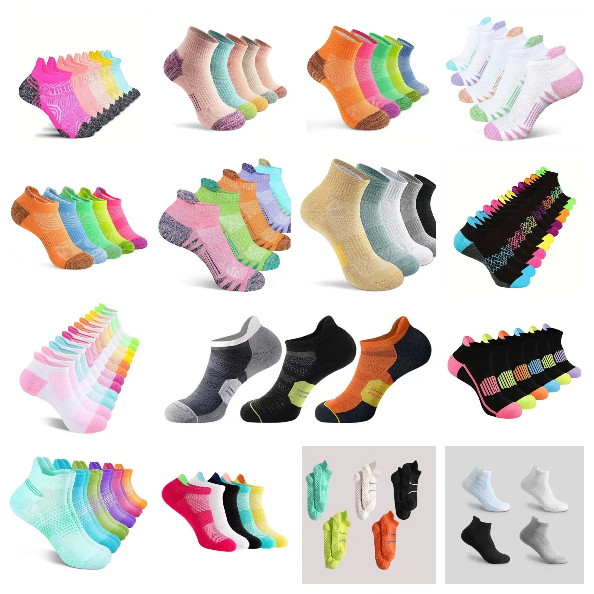 Tallas europeas 33-42, 4/5/6 pares de calcetines deportivos transpirables de punto para barco calcetines cortos unisex para niños y adultos