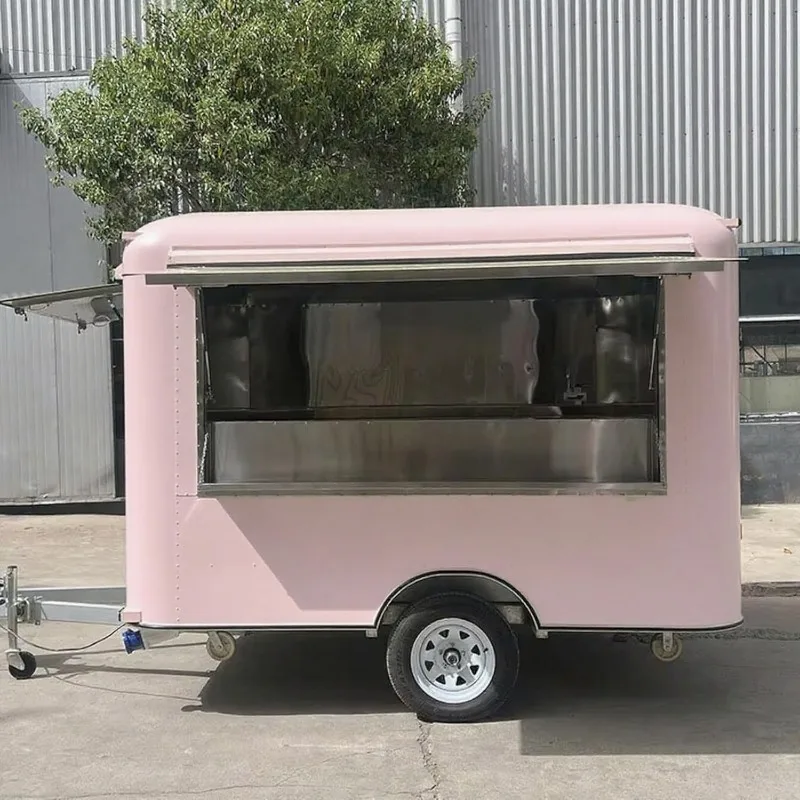 Street Food Trailer Commercial Food Truck with Custom Kitchen Snack Cart for Festivals and Markets