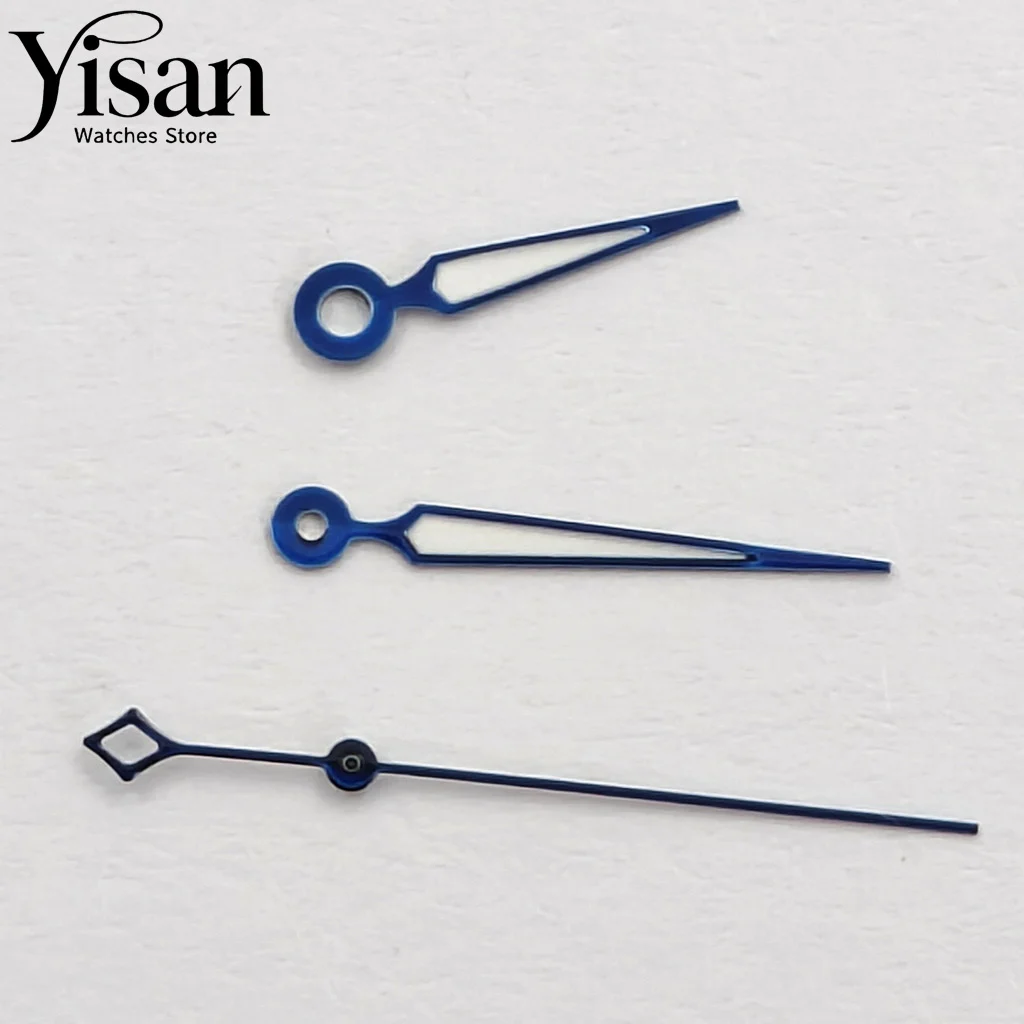 Yisan Watch Mod Replacement Repair Accessories Blue Watch Hands Set Green Luminous Fit VH31 Quartz Movement