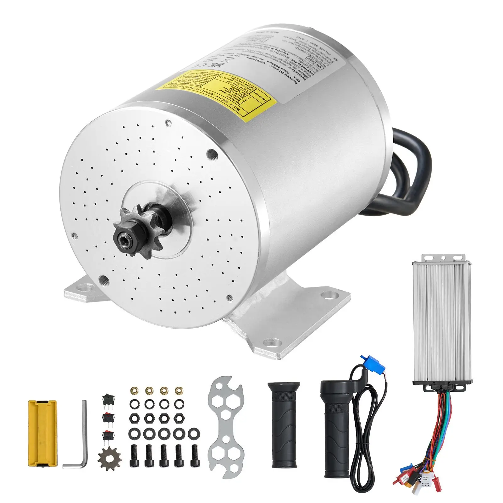 1800W Electric Brushless DC Motor Kit - 48V 4500rpm with Upgraded Speed Controller and Throttle Grip for Go Karts E-Bike