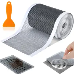 Disposable Shower Drain Hair Catcher Cutable Mesh Shower Drain Cover Stickers for Linear DIY Floor Drain Shower Drain Screen