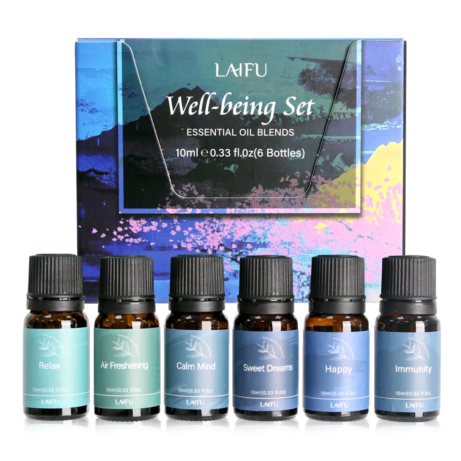 6x10ml Essential Oil Blend Set, Aromatherapy Essential Oil Kit, Fresh Air Deodorant for Home & Office, A Variety of Complex Fragrances for Diffuser & DIY Candles, Great Gift.