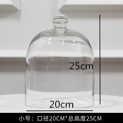 Wooden Pallets Transparent Glass Cover Dust Cake Pan Snack Dessert Plate Stand Display Fresh-keeping Covers