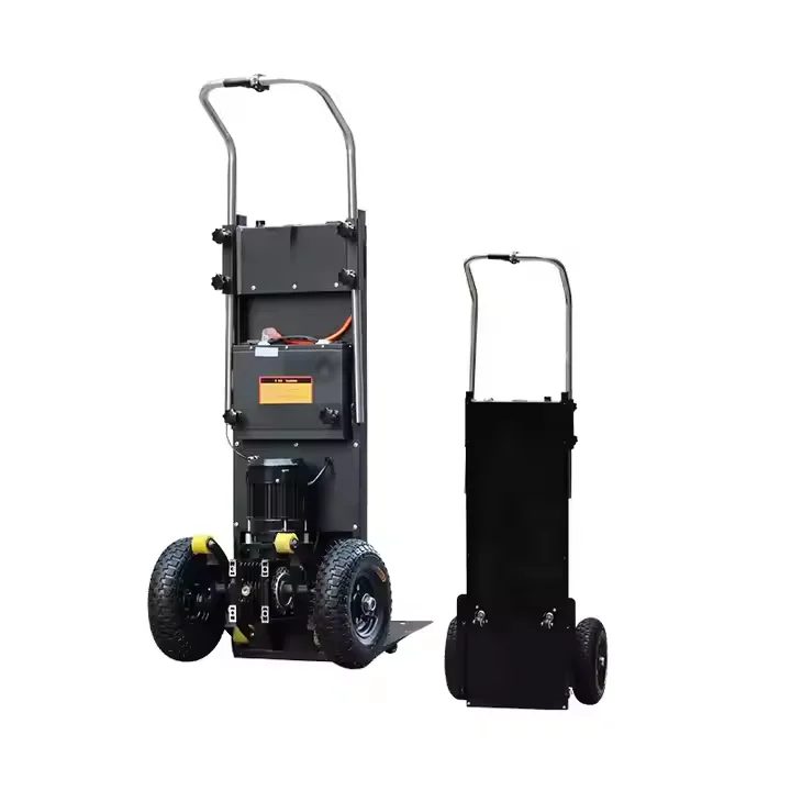 

Electric stair climbing trolley 200kg loading plywood aluminum platform hand push truck tool cargo OEM customizable