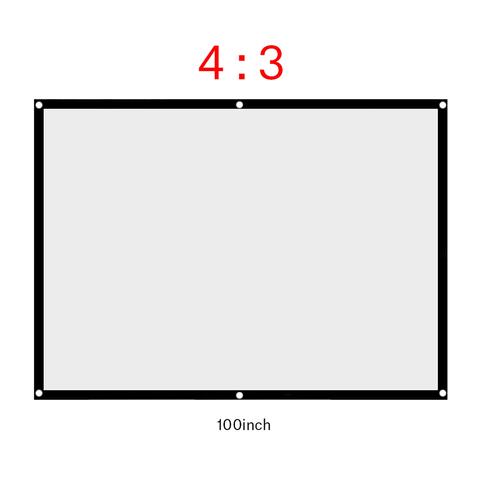 

Диагональный 60100-дюймовый портативный складной белый занавес для проектора, проекционный экран 4:3, портативный экран для проектора