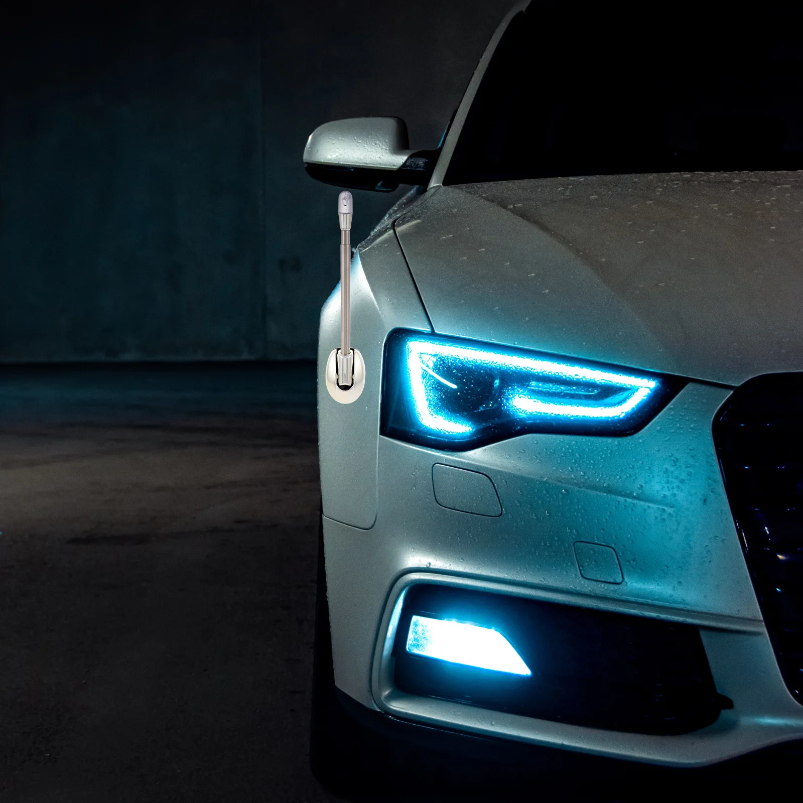 سيارة الوفير ركن هوائي القطب الفضة 16 سنتيمتر قابل للتعديل القيادة وقوف السيارات ماركر دليل العالمي سيارة سارية علم القطب هوائي الزخرفية