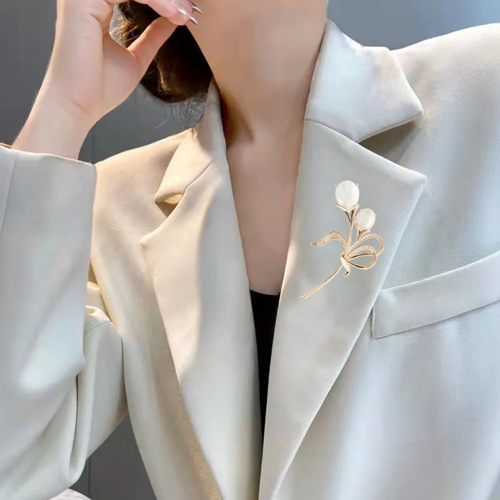 women tulip brooch 2023 new trendy clothing accessories pins
