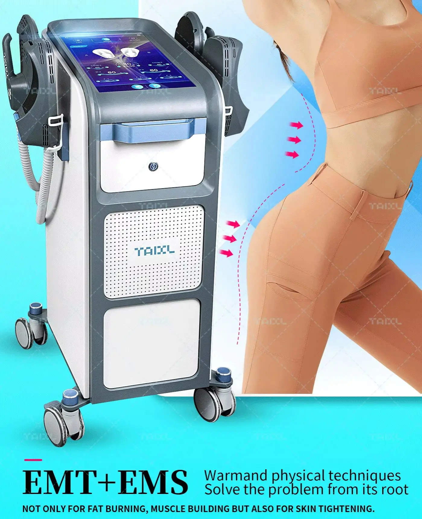 2026 Professional Beauty Salon Machine TAIXL 4 Handle RF Ems Massage Tool Skins Tightening Feature Machine