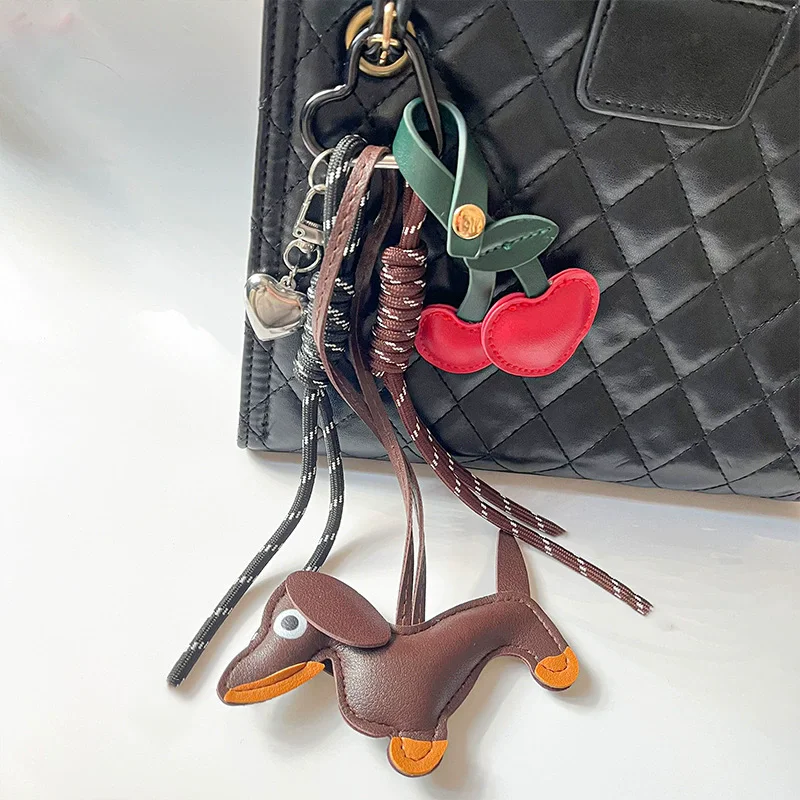 Dackel Taschenketten Damen Taschendekorationen Taschenanhänger Handtaschenzubehör Modetaschen Seile Hängendes Lanyard Handtaschenanhänger – Detail 5