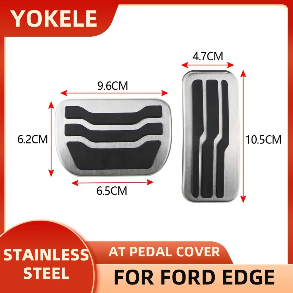 

AT Pedals For Ford New Mondeo Edge Fusion 2015 - 2022 Stainless Steel Car Gas Brake Pedal Pads Cover Car Pedals Accessories