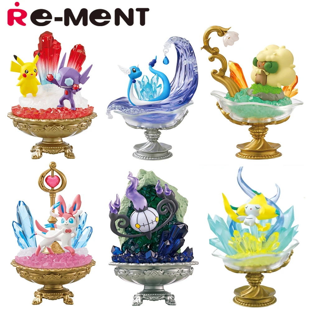 In Stock Original Re-Ment Pokemon Pokemon Gemstone Collection 2 Pikachu & Sableye Sylveon Dragonair Model Toys Mini Figures