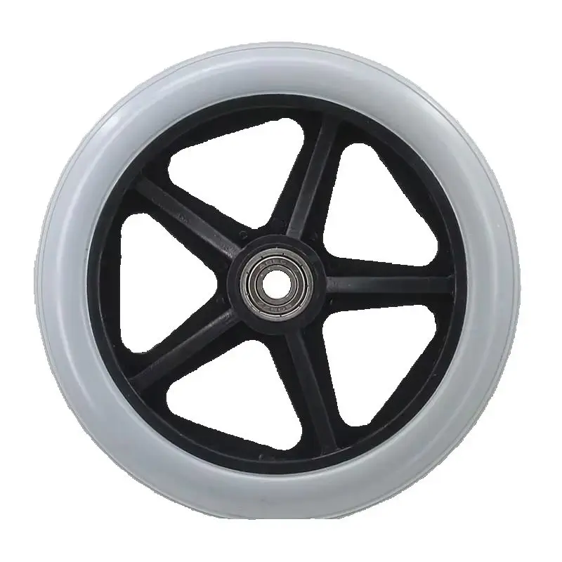 Wheelchair accessories - Front small wheel, 6-inch bearing, solid tire, walking aid, commuting wheel, universal wheel