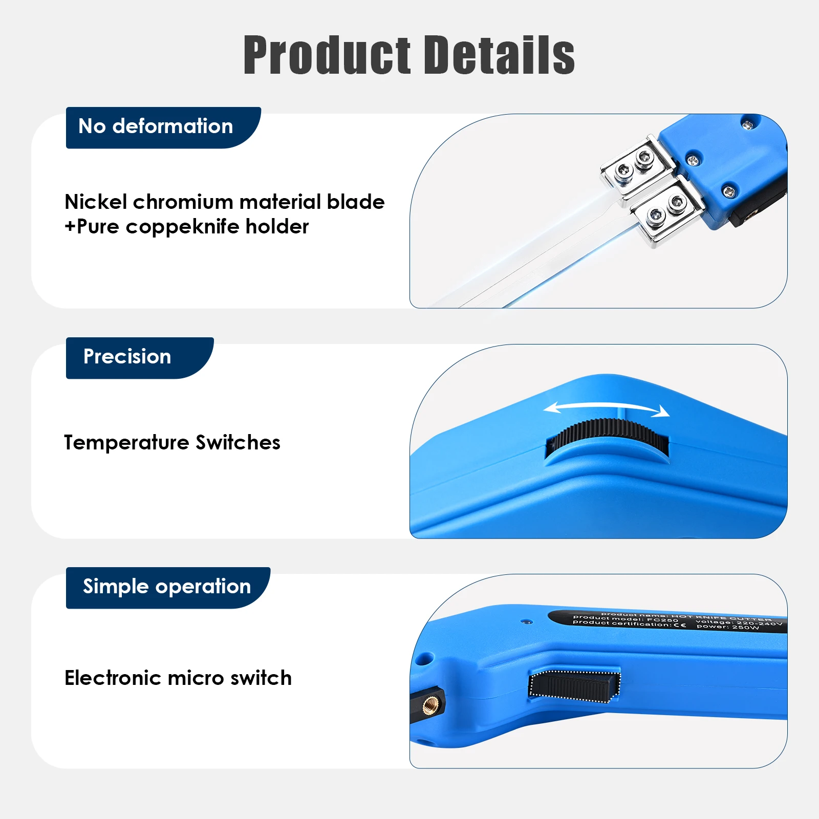 Foam Cutter Heat Knife 250W 110V/230V Electric Foam Polystyrene Cutting Machine Portable Styrofoam Cutter Hot Wire Foam Cutter