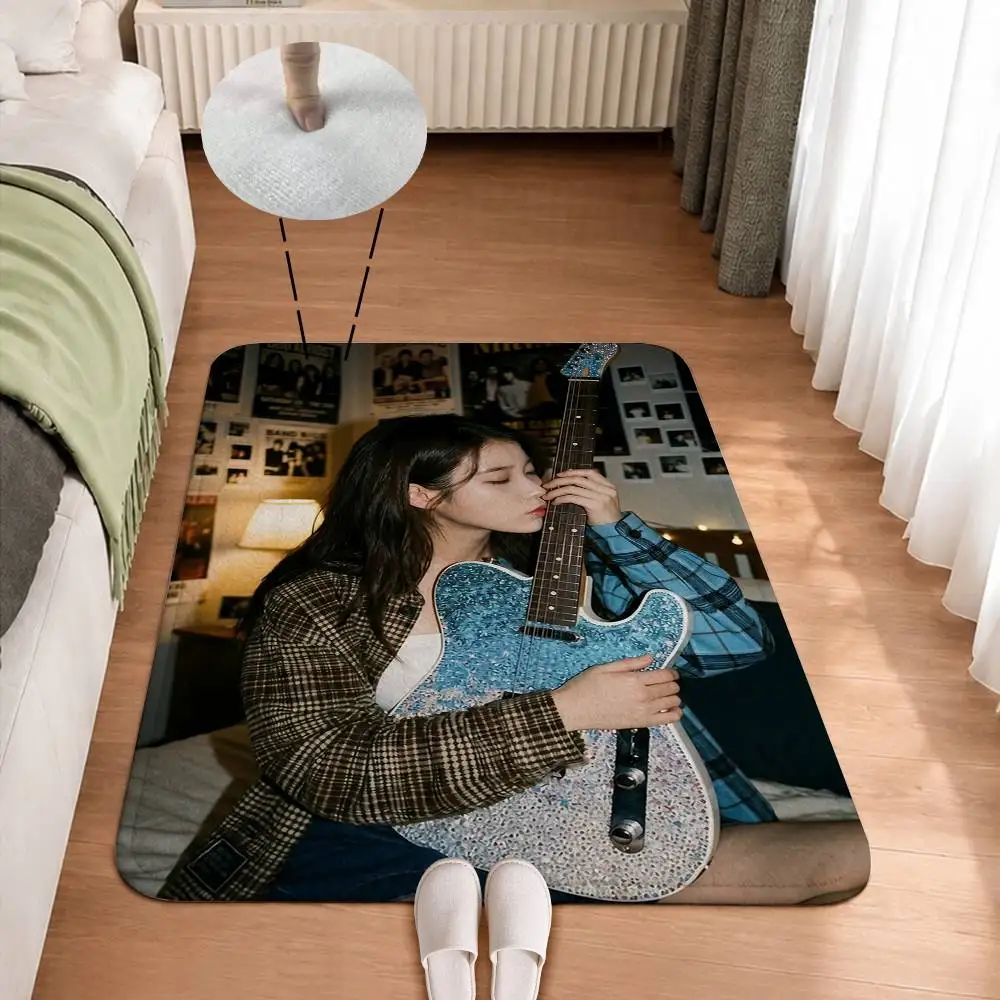 Nation's Sister IU L-Lee J-Ji-eun Home Decor Short Plush Floor Mat, Non-Slip & Easy to Clean for Multi Doorways