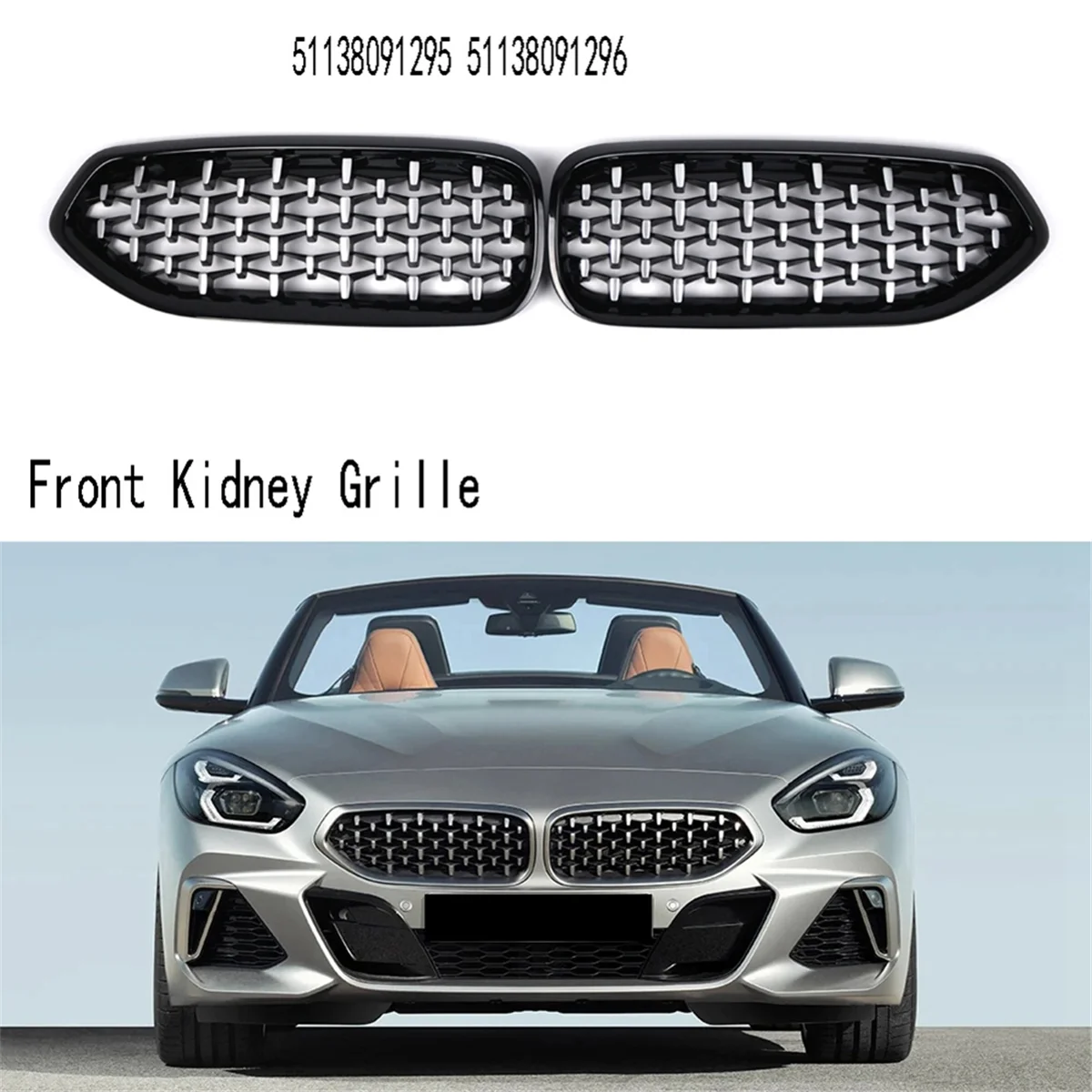 

Front Kidney Grille Racing Grills for BMW Z4 G29 2019-2022 Replaces 51138091295 51138091296 Car Accessories