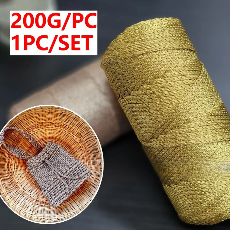 

200G 1PC 1.5MM Hollow Metallic Braided Cord Gold Color Rope for Making Bags Mat Craftwork Jewelry Christmas Decorations