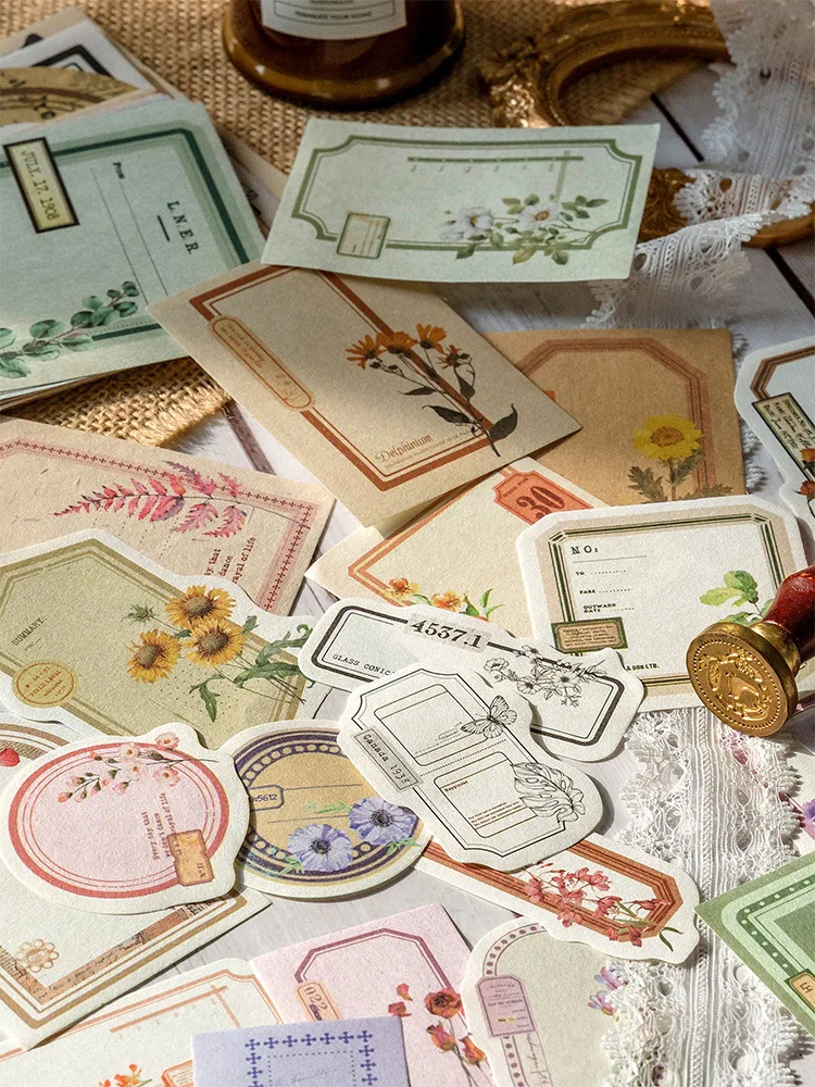 100pcs Vintage Scrapbooking Light Paper Kit DIY Junk Journal Collage Stationery Background Decor Materials for Creative Projects