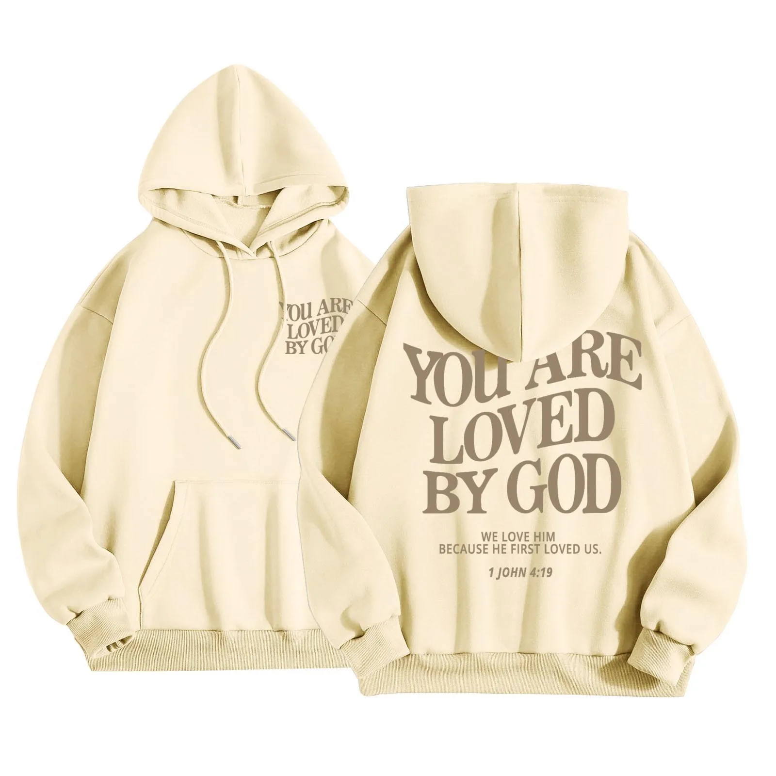 Sudadera con capucha de Jesús te ama, sudadera cristiana, eres amado por Dios, sudaderas con cordón, ropa estética de gran tamaño