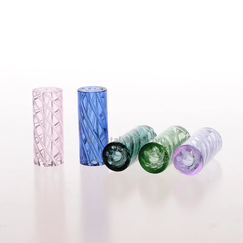 2Pcs Handmade Spiral Glas Tip Reusable Glass Tips Rolling Paper Holder Filter Cigs Glass Tool Mouthpiece For Father