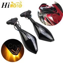 Rear View Side Mirrors with LED Arrow Turn Signals For Suzuki GSXR 600/750 GSXR1000 BANDIT GSF 600S 1200 1200S SV650S SV1000S