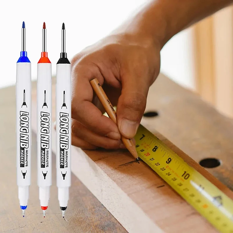 1/10pcs Double Tip 20mm Deep Hole Long Nib Head Markers For Metal Perforating Pen Bathroom Woodworking Decoration Multi-Purpose