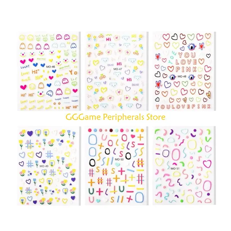 U55B Lovely Hand Drawn Bear Floral Stickers Decals Decorations Easy To Apply