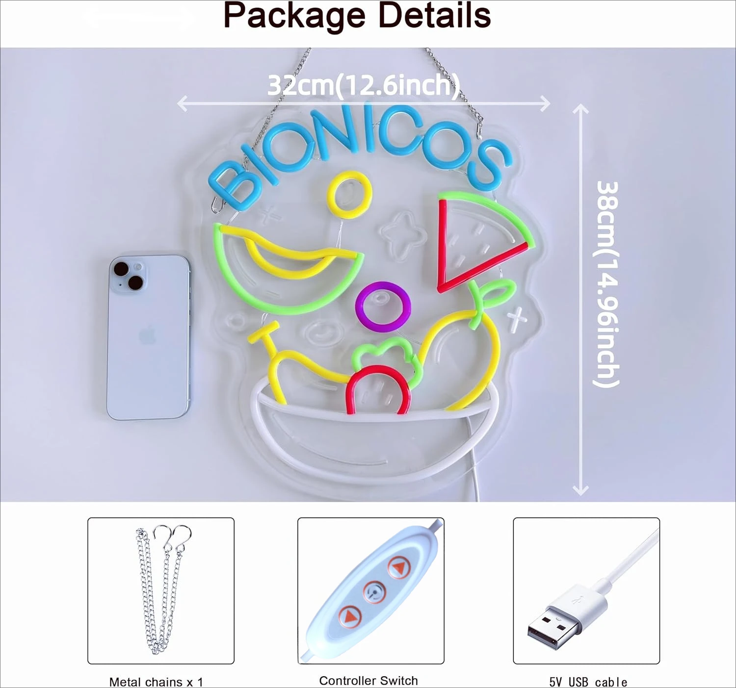 Bionicos Neon Sign for Wall Hanging USB Powered Dimmable Neon Light for Mexican Restaurant Bar Man Cave Kitchen Home Party Decor