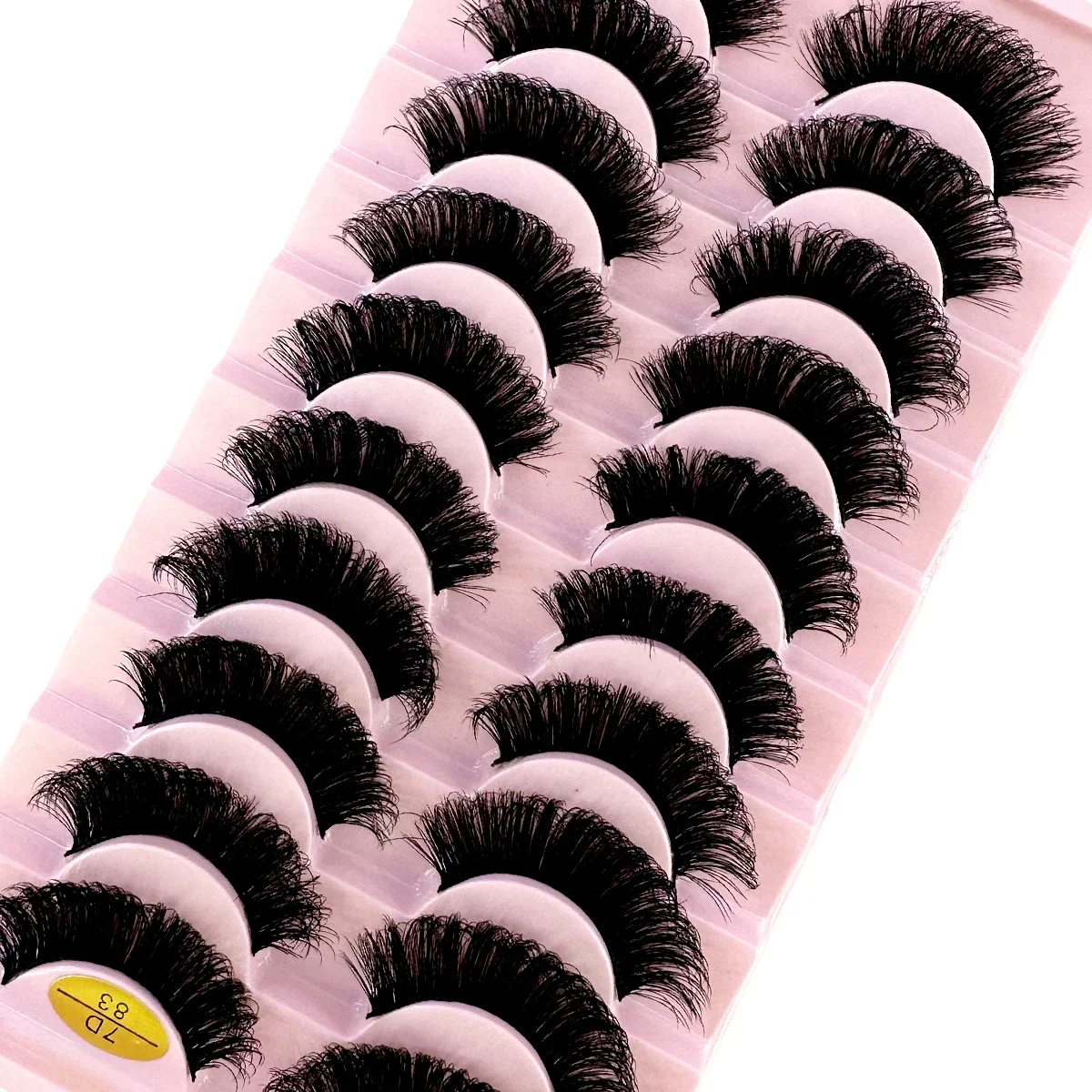 Novo 10 pares dd curvado russo cílios volumosos fofos cílios postiços naturais longos macios finos bagunçados dramáticos cílios postiços