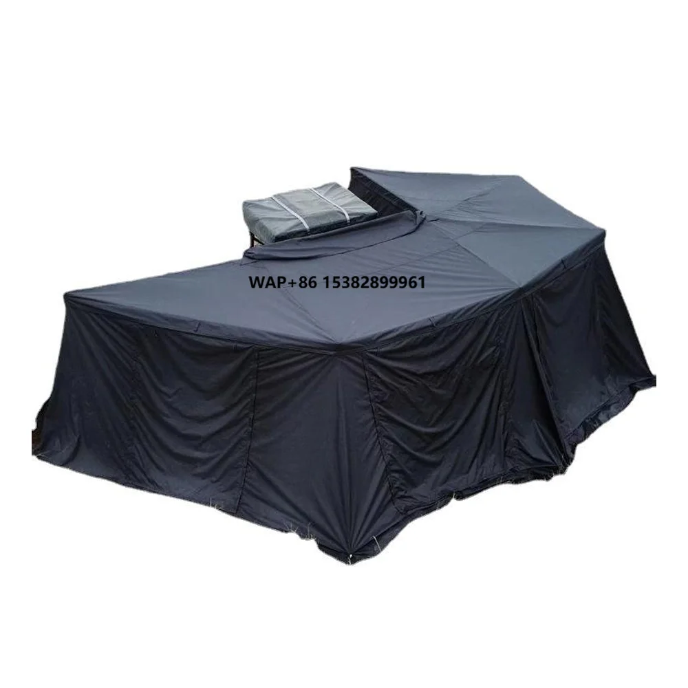 360° SUV Canopy Waterproof Oxford Fabric Car Rooftop Tent Fan-Shaped Quick-Opening Design Awnings for Outdoor Camping
