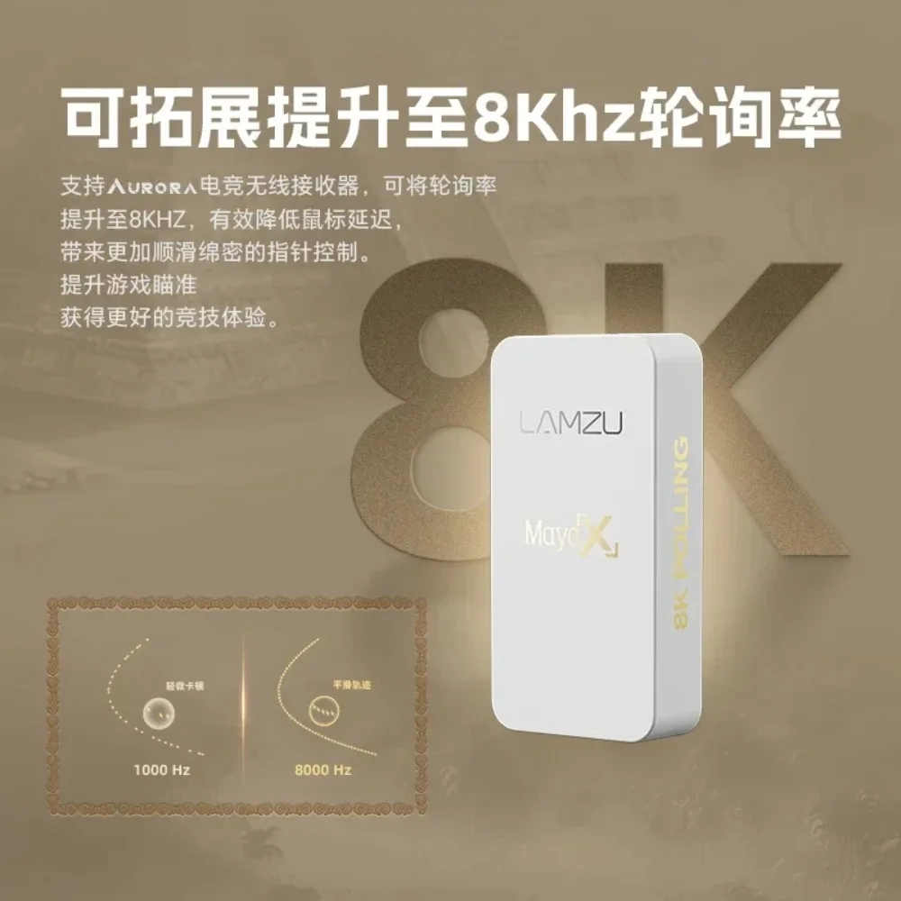 LAMZU Maya X ماوس لاسلكي Paw3950 وضع مزدوج عمر البطارية الطويل Esports Gamer Mouse خفيف الوزن بيئة العمل ملحقات الألعاب