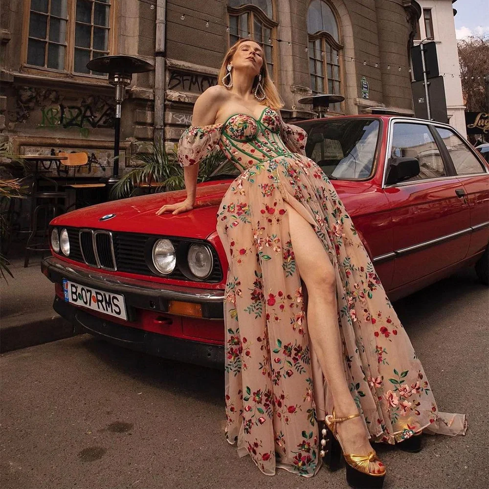 Wedding Guest Dress for Women Evening Dress Party Evening Elegant Luxury Celebrity Graduate Ball Gown Slit Champagne customized