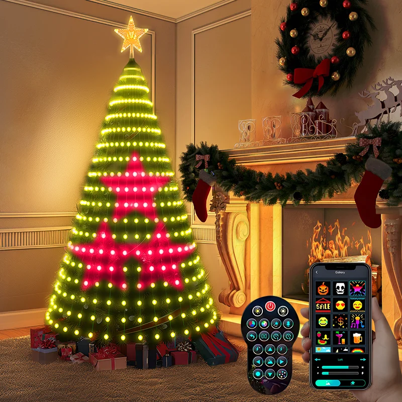 

2.1M LED Christmas Tree Decorative Light Lntelligent iDeal LED APP Application Control DIY Lmage Light String For Quick Shipping
