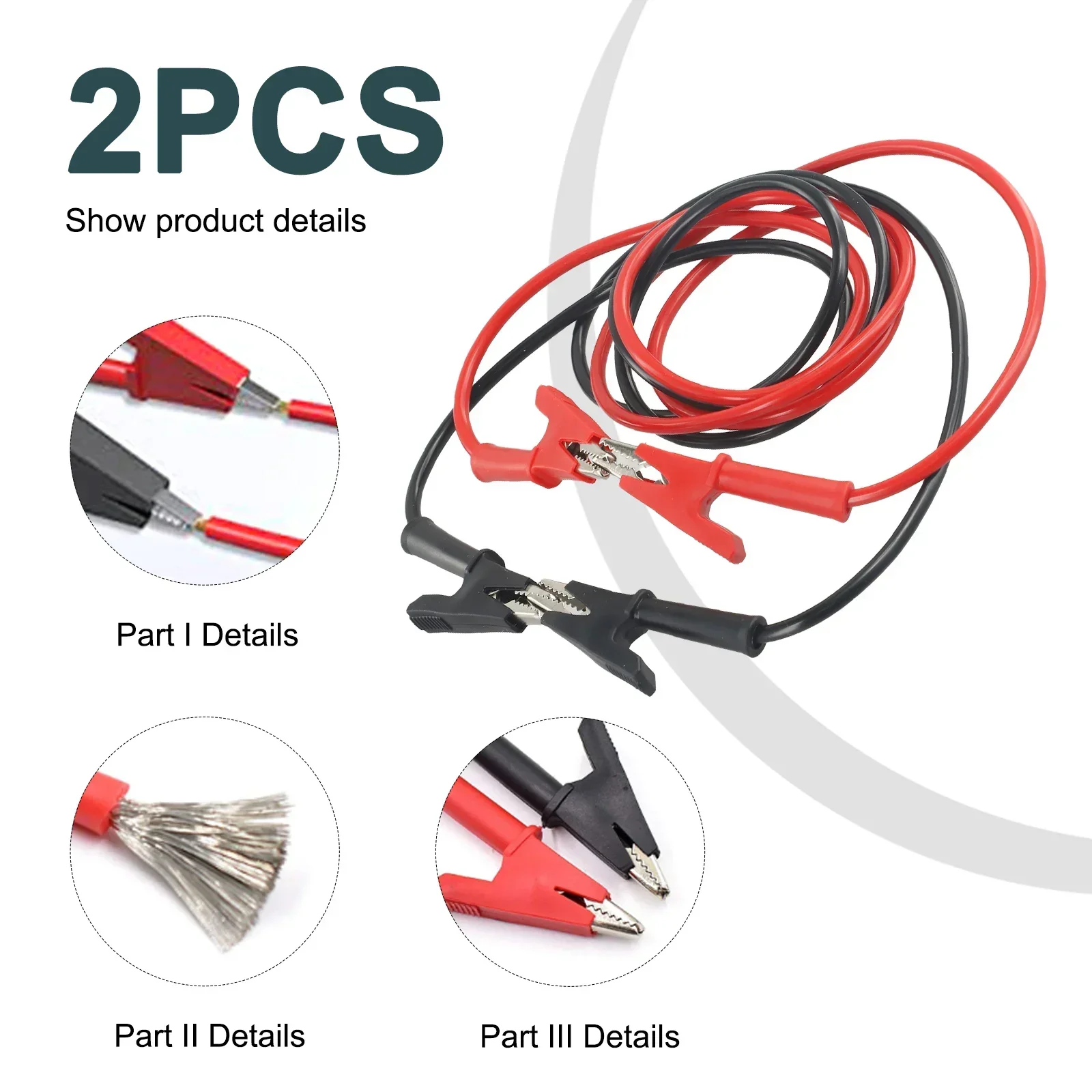 Durable For Multimeter Tools Test Lead Test Wire Cable 2PCS Silicone 6.6 Ft/2m In Length For Electrical Testing